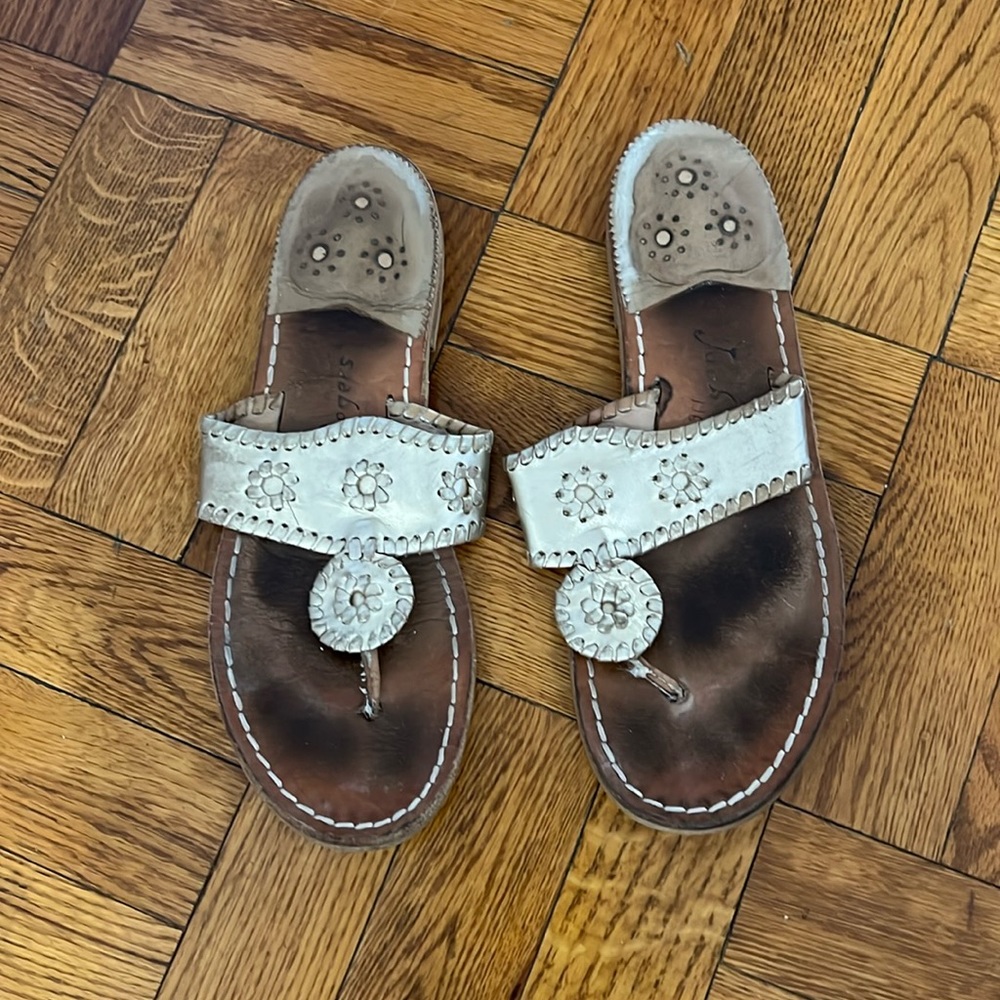 Jack Rogers gold sandals